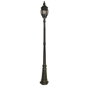 Searchlight Electric Bel Aire 221cm Outdoor Post  -  Silk Black & Glass, IP23 7174