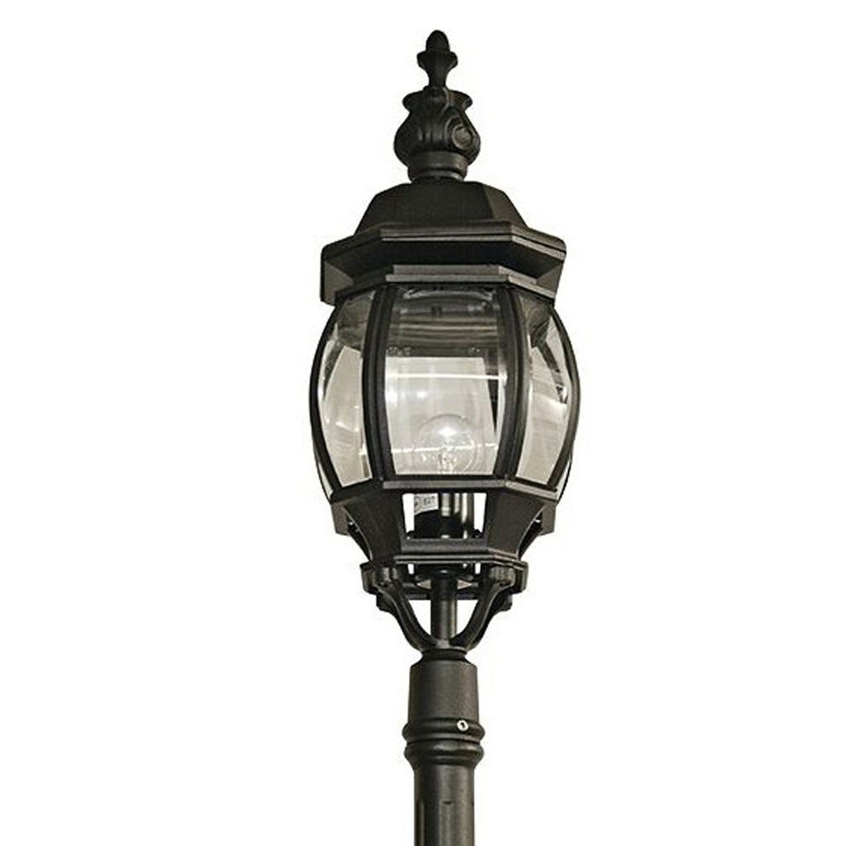 Searchlight Electric Bel Aire 221cm Outdoor Post  -  Silk Black & Glass, IP23 7174