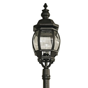 Searchlight Electric Bel Aire 221cm Outdoor Post  -  Silk Black & Glass, IP23 7174