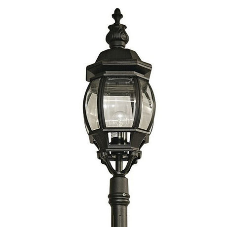 Searchlight Electric Bel Aire 221cm Outdoor Post  -  Silk Black & Glass, IP23 7174