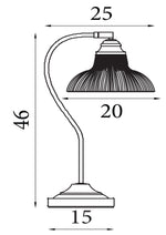 Searchlight Electric Bistro III Table Lamp -Satin Silver & Holphane Style Glass 7180SS
