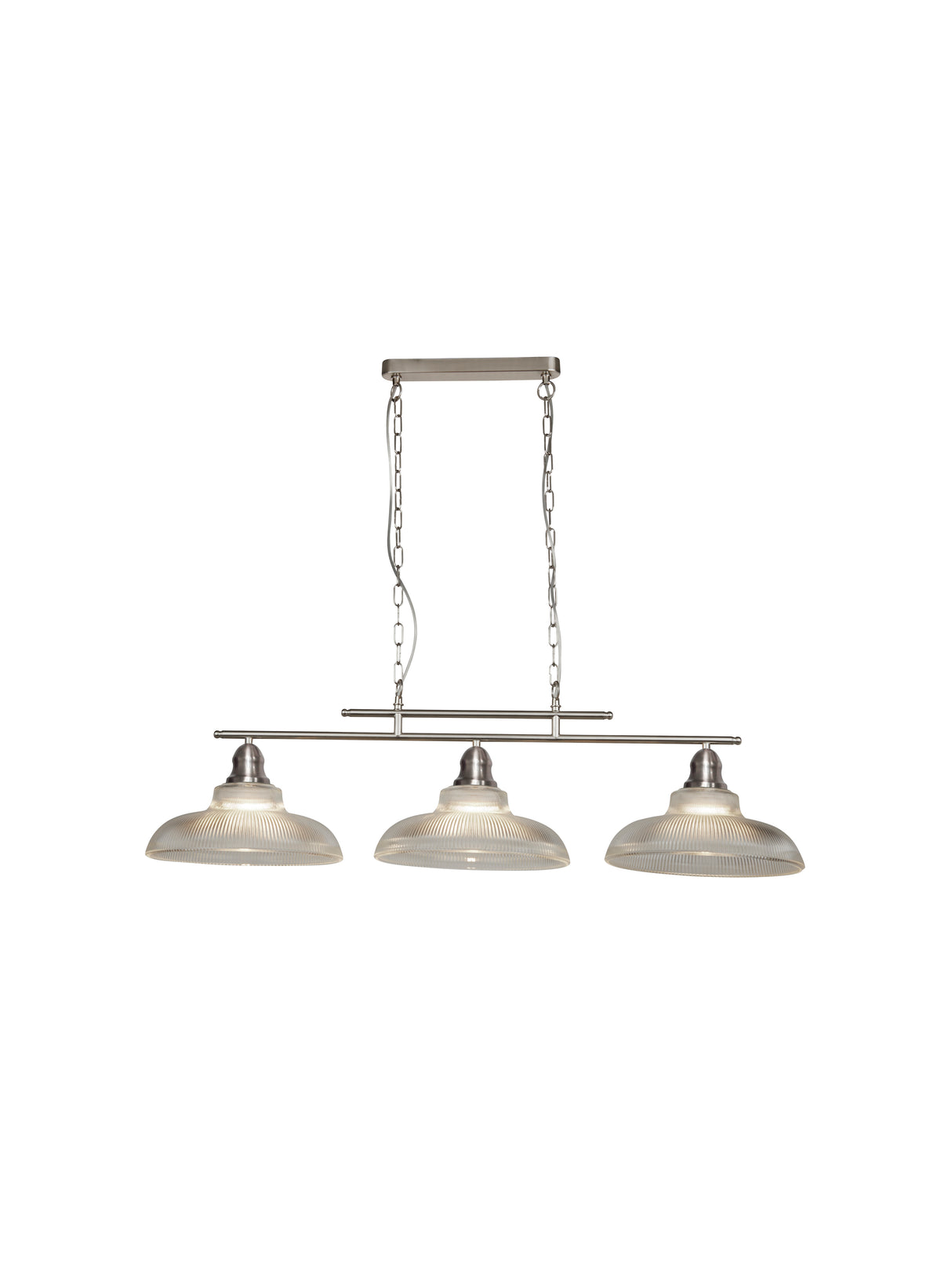 Bistro III 3Lt Bar Pendant - Satin Silver Metal