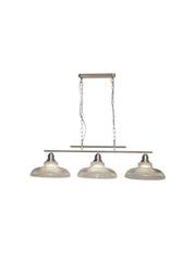 Bistro III 3Lt Bar Pendant - Satin Silver Metal