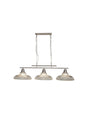 Bistro III 3Lt Bar Pendant - Satin Silver Metal