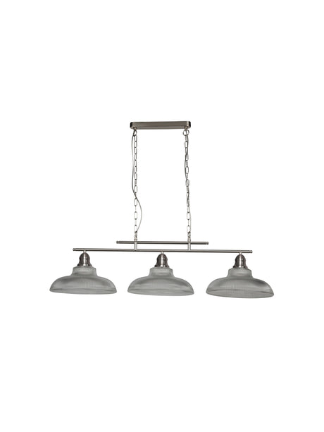 Searchlight Electric Bistro III 3Lt Bar Pendant - Satin Silver Metal 7183-3SS