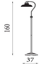 Searchlight Electric Bistro III Floor Lamp - Satin Silver & Holphane Style Glass 7184SS