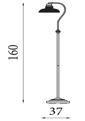 Searchlight Electric Bistro III Floor Lamp - Satin Silver & Holphane Style Glass 7184SS