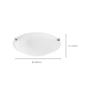Eglo EU SALOME Wall or Ceiling Light – Chrome Finish with Alabaster Glass, E27, Indoor Lighting