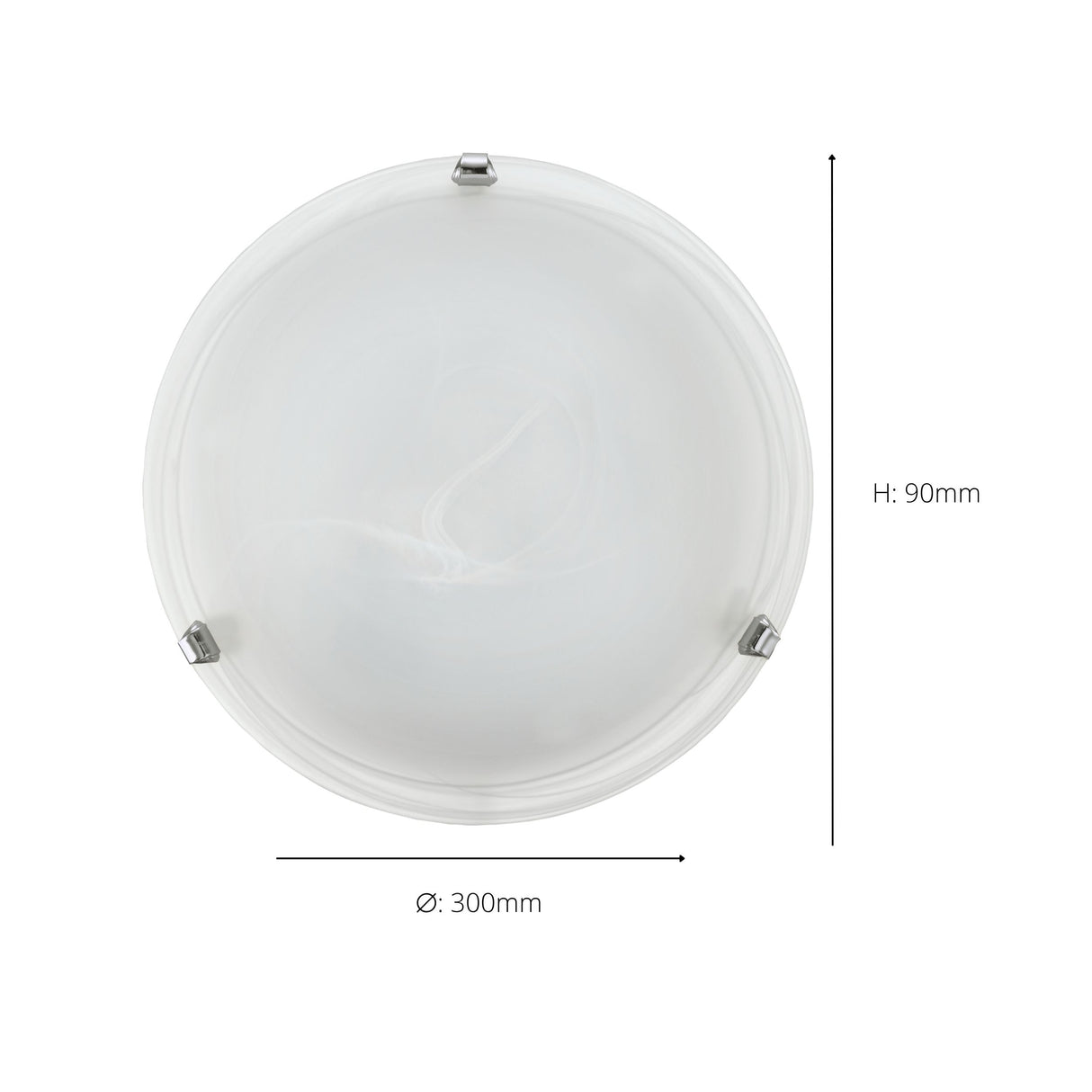 Eglo EU SALOME Wall or Ceiling Light – Chrome Steel with White Alabaster Glass, E27, Indoor Lighting