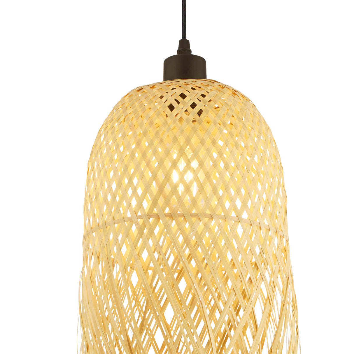 Searchlight Electric x Bali Pendant - Bamboo 7188CW