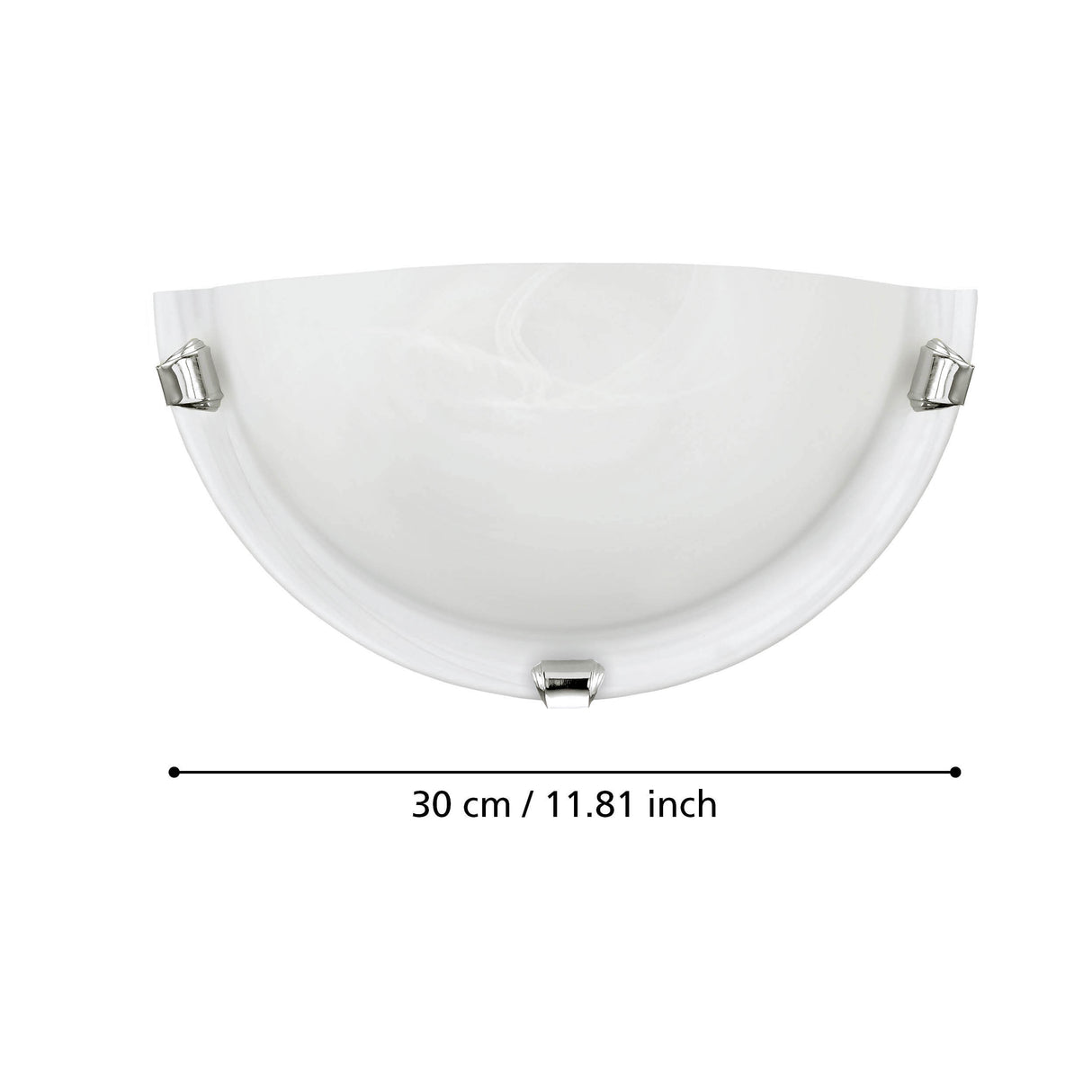 Eglo EU SALOME Wall Light – Chrome Steel with White Alabaster Glass, E27, Indoor Lighting