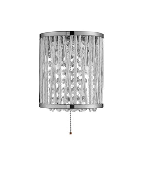 Searchlight Electric Elise  2Lt Wall Light - Chrome Metal & Crystal 7222-2CC
