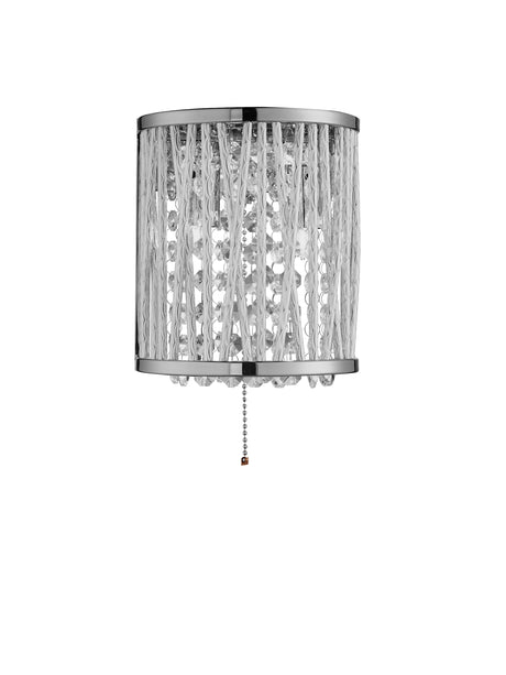Searchlight Electric Elise  2Lt Wall Light - Chrome Metal & Crystal 7222-2CC