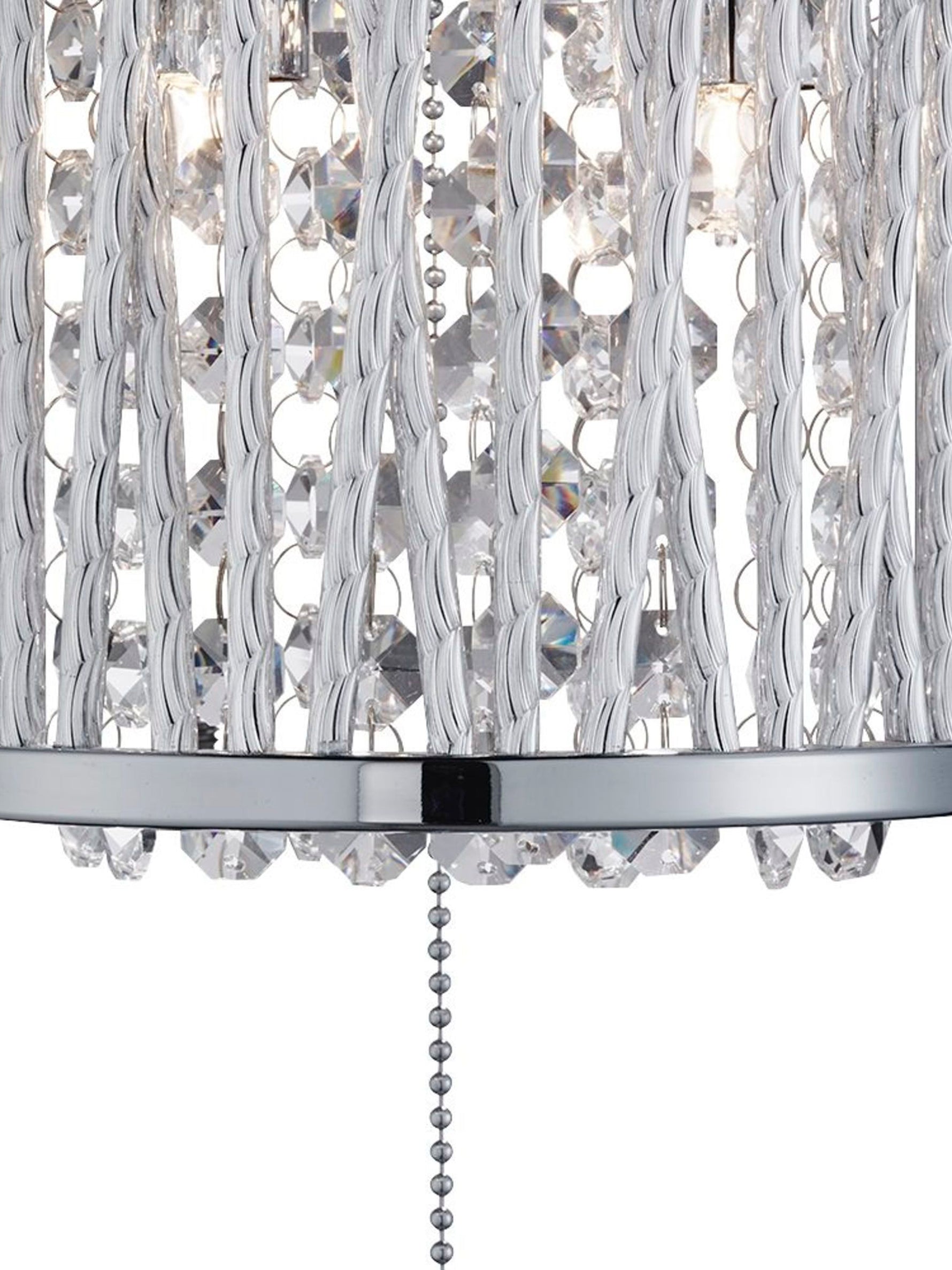 Searchlight Electric Elise  2Lt Wall Light - Chrome Metal & Crystal 7222-2CC