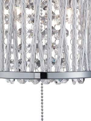 Searchlight Electric Elise  2Lt Wall Light - Chrome Metal & Crystal 7222-2CC