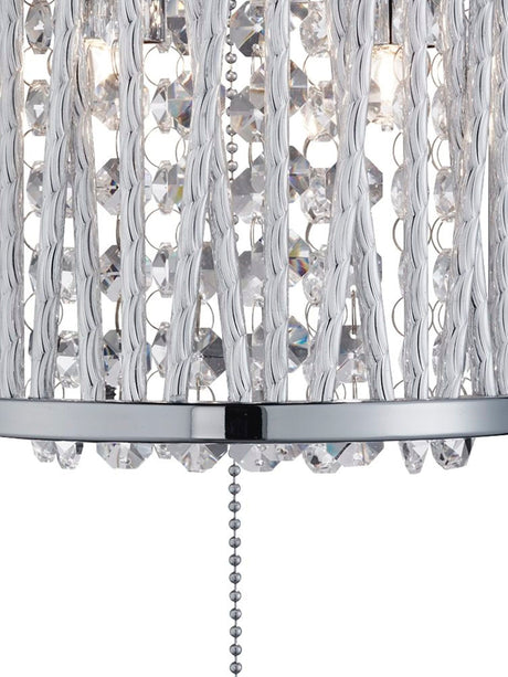 Searchlight Electric Elise  2Lt Wall Light - Chrome Metal & Crystal 7222-2CC