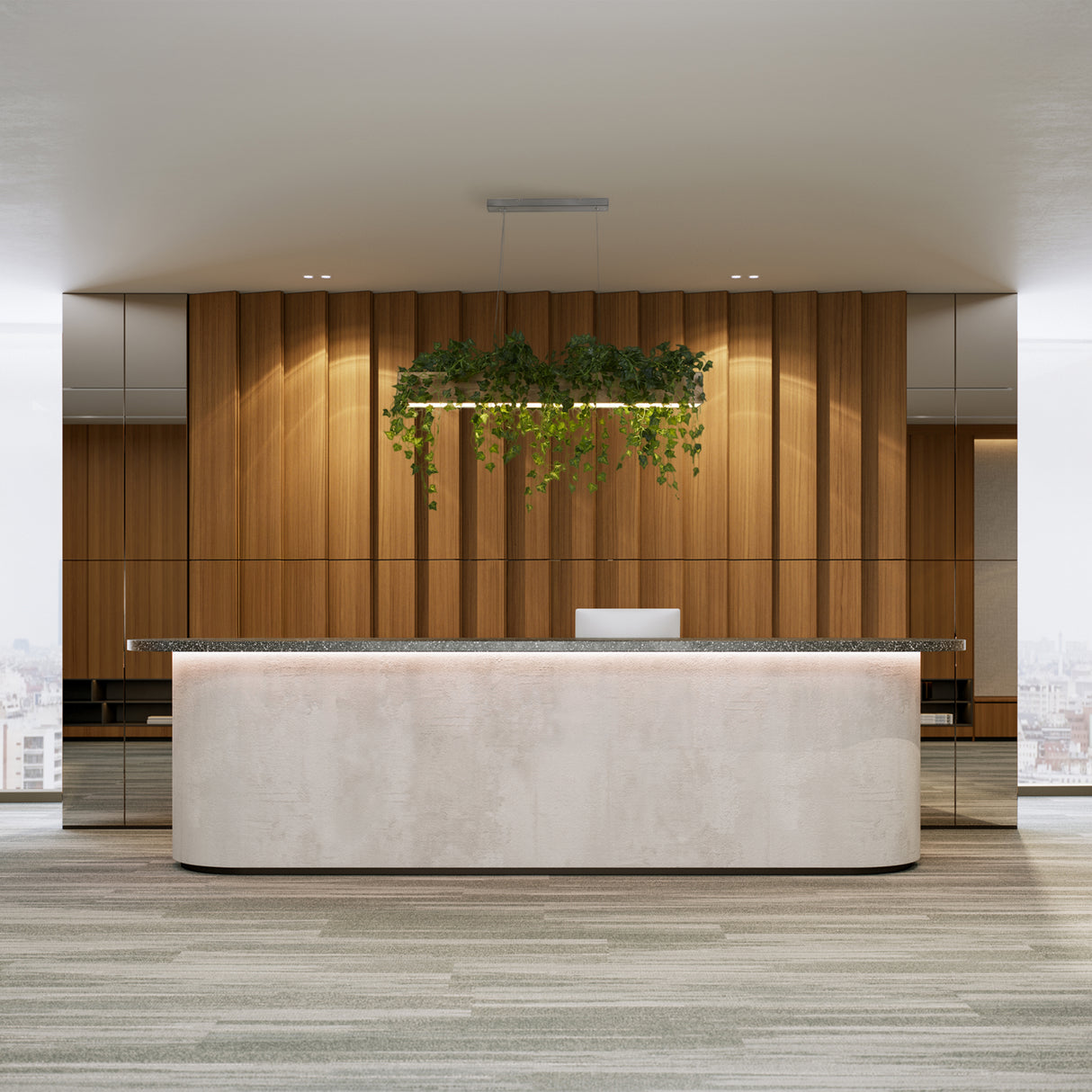 Searchlight Electric Ash LED Bar Ceiling Pendant - Wood 7231