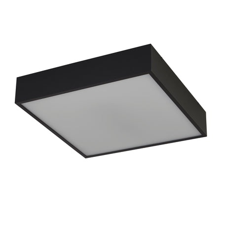 Searchlight Electric Zeus Flush - Black Metal & Opal Polycarbonate 72370BK