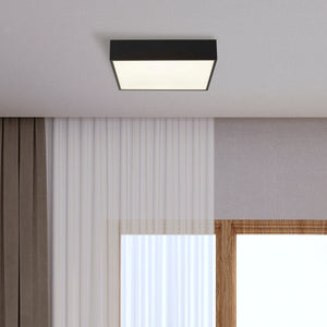 Searchlight Electric Zeus Flush - Black Metal & Opal Polycarbonate 72370BK