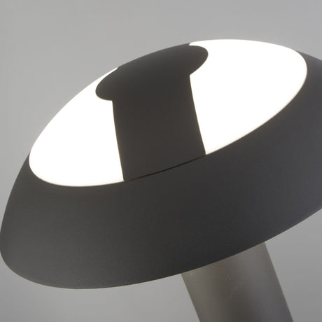Searchlight Electric Mushroom Outdoor Post  - Dark Grey & Opal Polycarbonate 7264-730