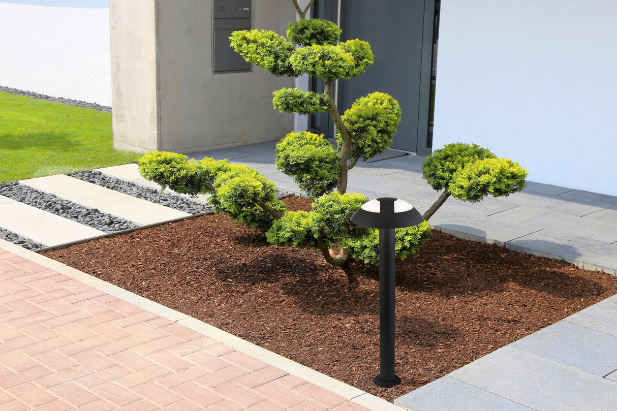 Searchlight Electric Mushroom Outdoor Post  - Dark Grey & Opal Polycarbonate 7264-730