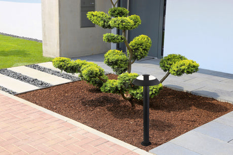Searchlight Electric Mushroom Outdoor Post  - Dark Grey & Opal Polycarbonate 7264-730