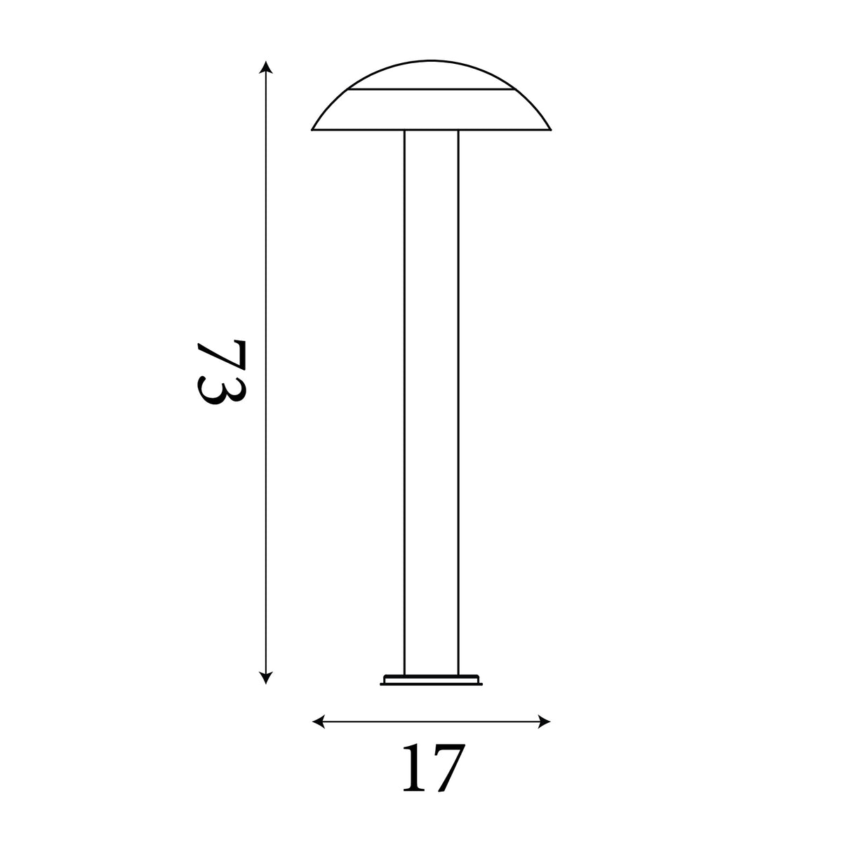 Searchlight Electric Mushroom Outdoor Post  - Dark Grey & Opal Polycarbonate 7264-730