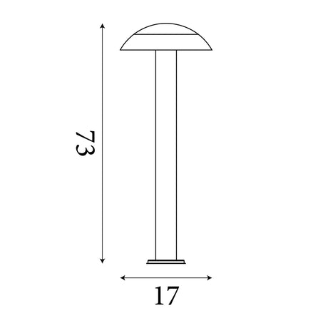 Searchlight Electric Mushroom Outdoor Post  - Dark Grey & Opal Polycarbonate 7264-730