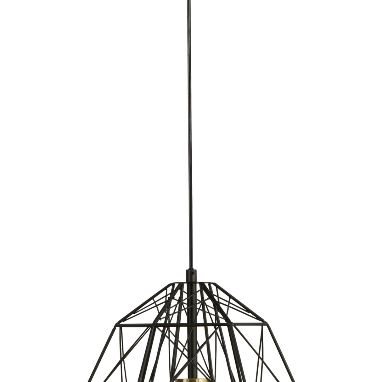Searchlight Electric Geometric Cage Pendant - Matt Black Metal 7271BK