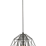 Searchlight Electric Geometric Cage Pendant - Matt Black Metal 7271BK