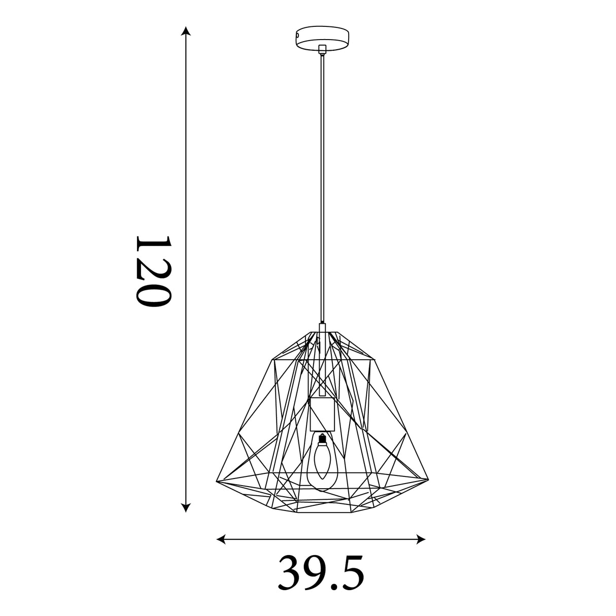 Searchlight Electric Geometric Cage Pendant - Matt Black Metal 7271BK