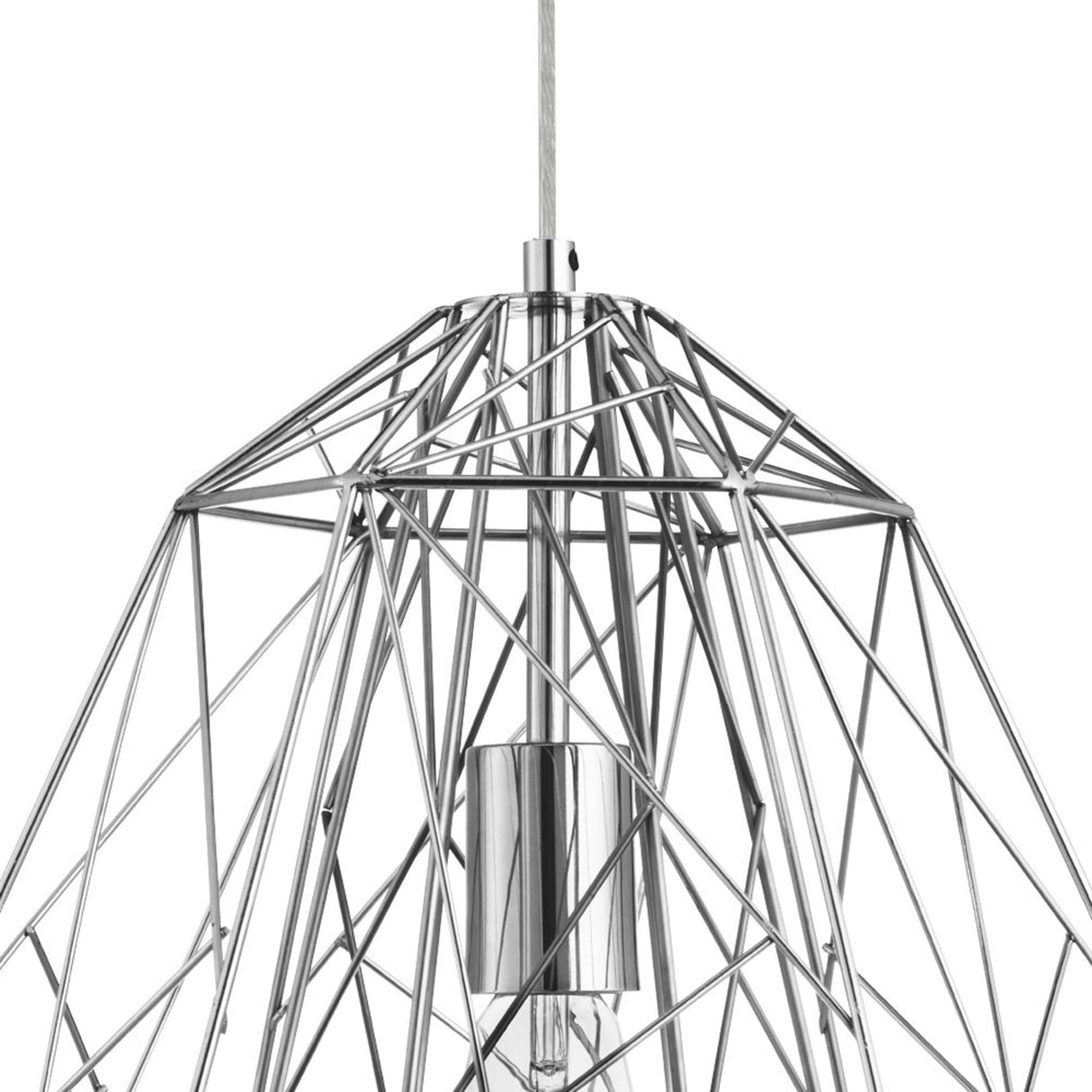 Searchlight Electric Geometric Cage Ceiling Pendant - Chrome Metal 7271CC