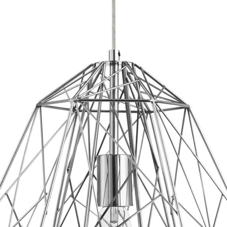 Searchlight Electric Geometric Cage Ceiling Pendant - Chrome Metal 7271CC