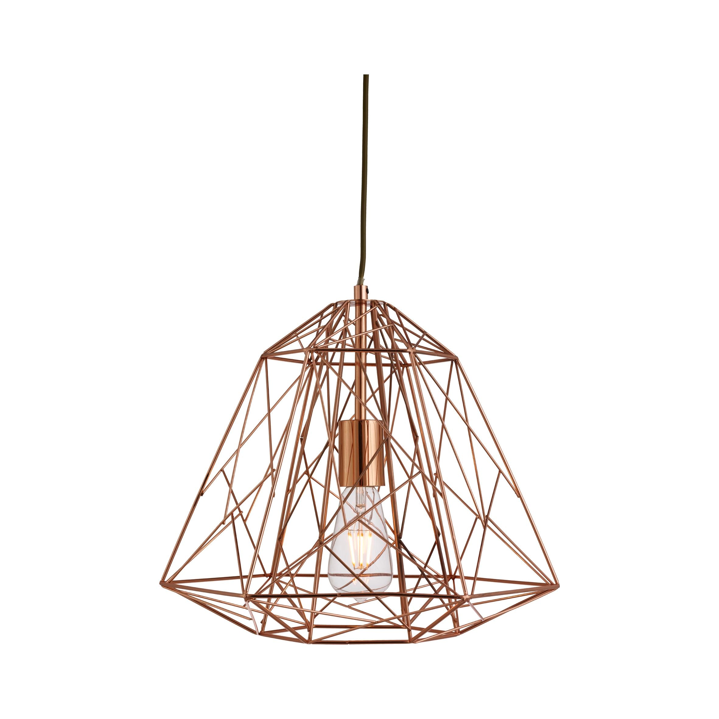 Geometric Pendant - Shiny Copper Metal