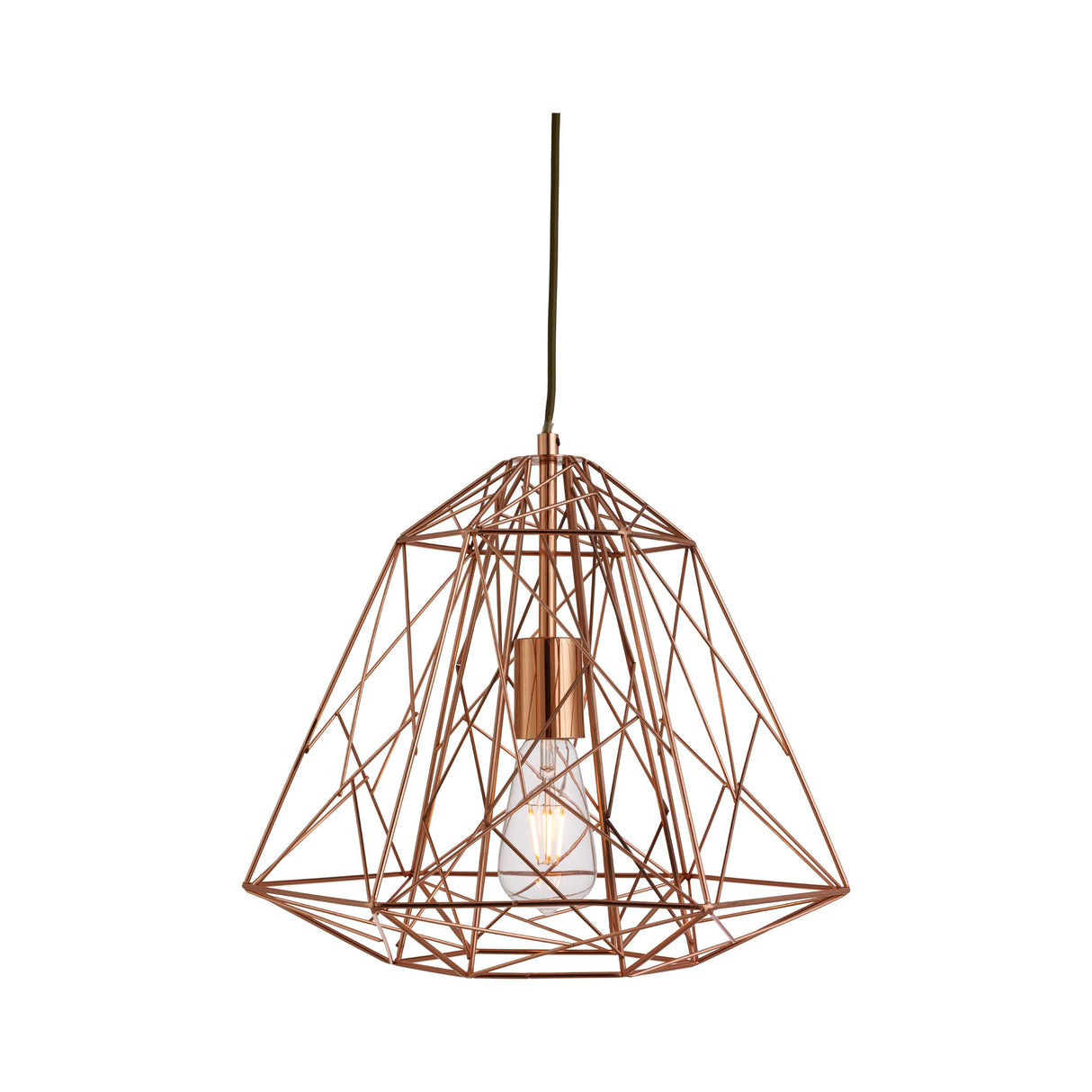 Geometric Pendant - Shiny Copper Metal