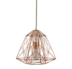 Searchlight Electric Geometric Pendant - Shiny Copper Metal 7271CU