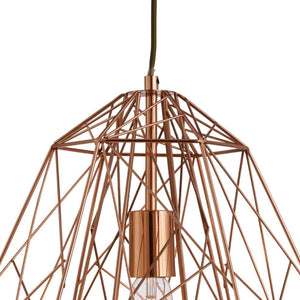 Searchlight Electric Geometric Pendant - Shiny Copper Metal 7271CU