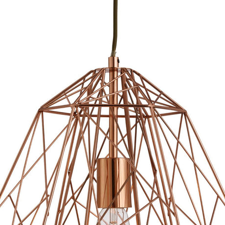 Searchlight Electric Geometric Pendant - Shiny Copper Metal 7271CU