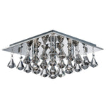 Searchlight Electric Hanna 4Lt Flush -  Chrome & Clear Crystal Drops 7304-4CC