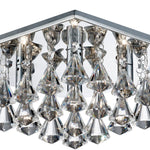 Searchlight Electric Hanna 4Lt Flush -  Chrome & Clear Crystal Drops 7304-4CC