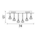 Searchlight Electric Hanna 4Lt Flush -  Chrome & Clear Crystal Drops 7304-4CC