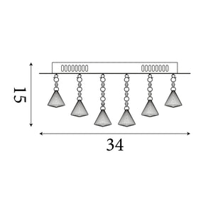 Searchlight Electric Hanna 4Lt Flush -  Chrome & Clear Crystal Drops 7304-4CC