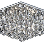 Searchlight Electric Hanna 6Lt Flush  - Chrome Metal & Clear Crystal 7306-6CC