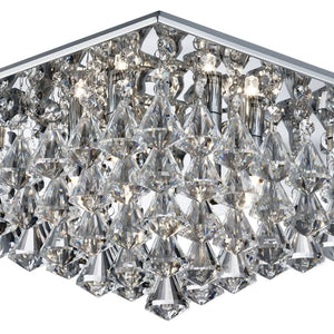Searchlight Electric Hanna 6Lt Flush  - Chrome Metal & Clear Crystal 7306-6CC