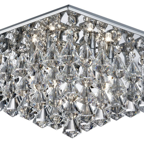 Searchlight Electric Hanna 6Lt Flush  - Chrome Metal & Clear Crystal 7306-6CC