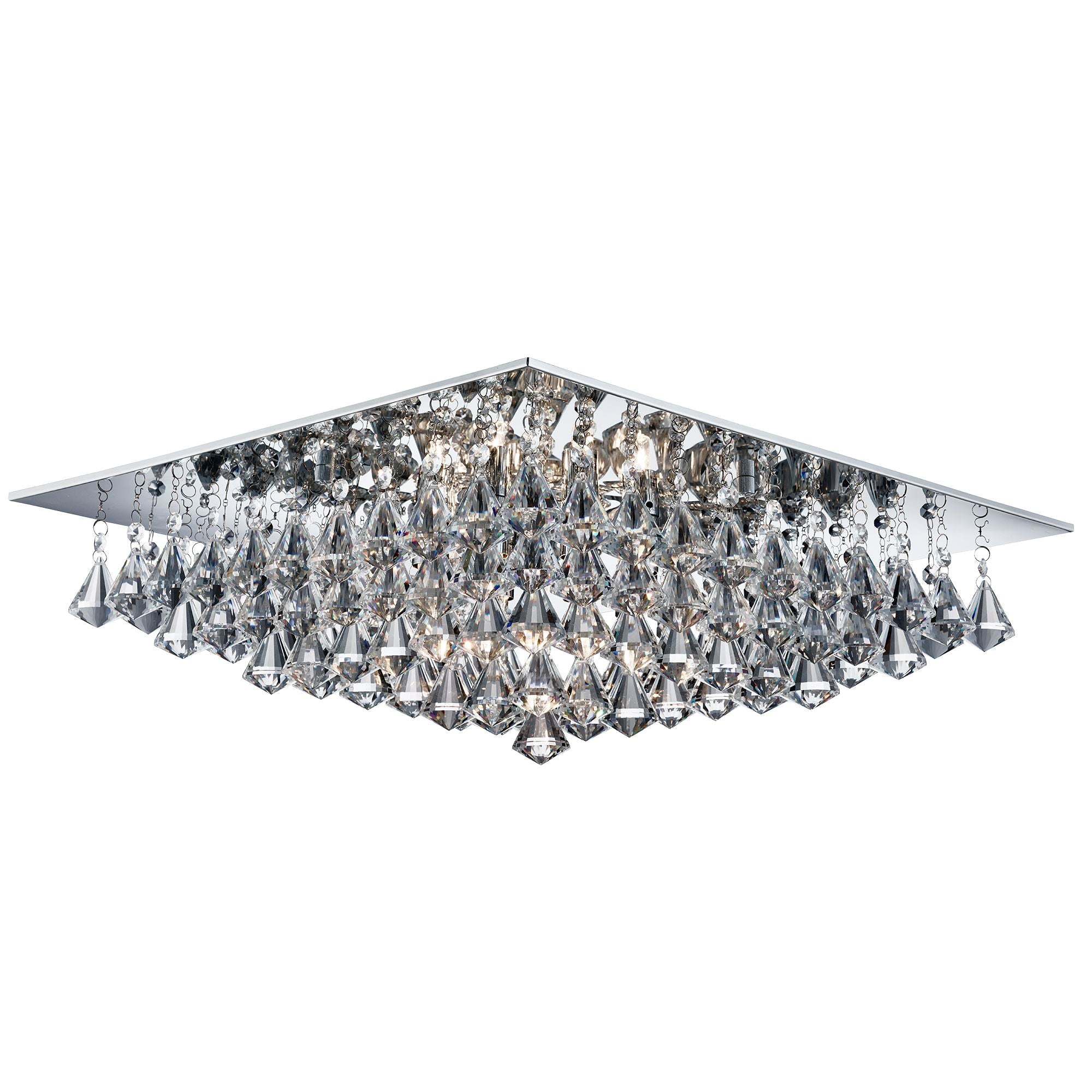 Hanna 8Lt Flush  - Chrome Metal & Clear Crystal