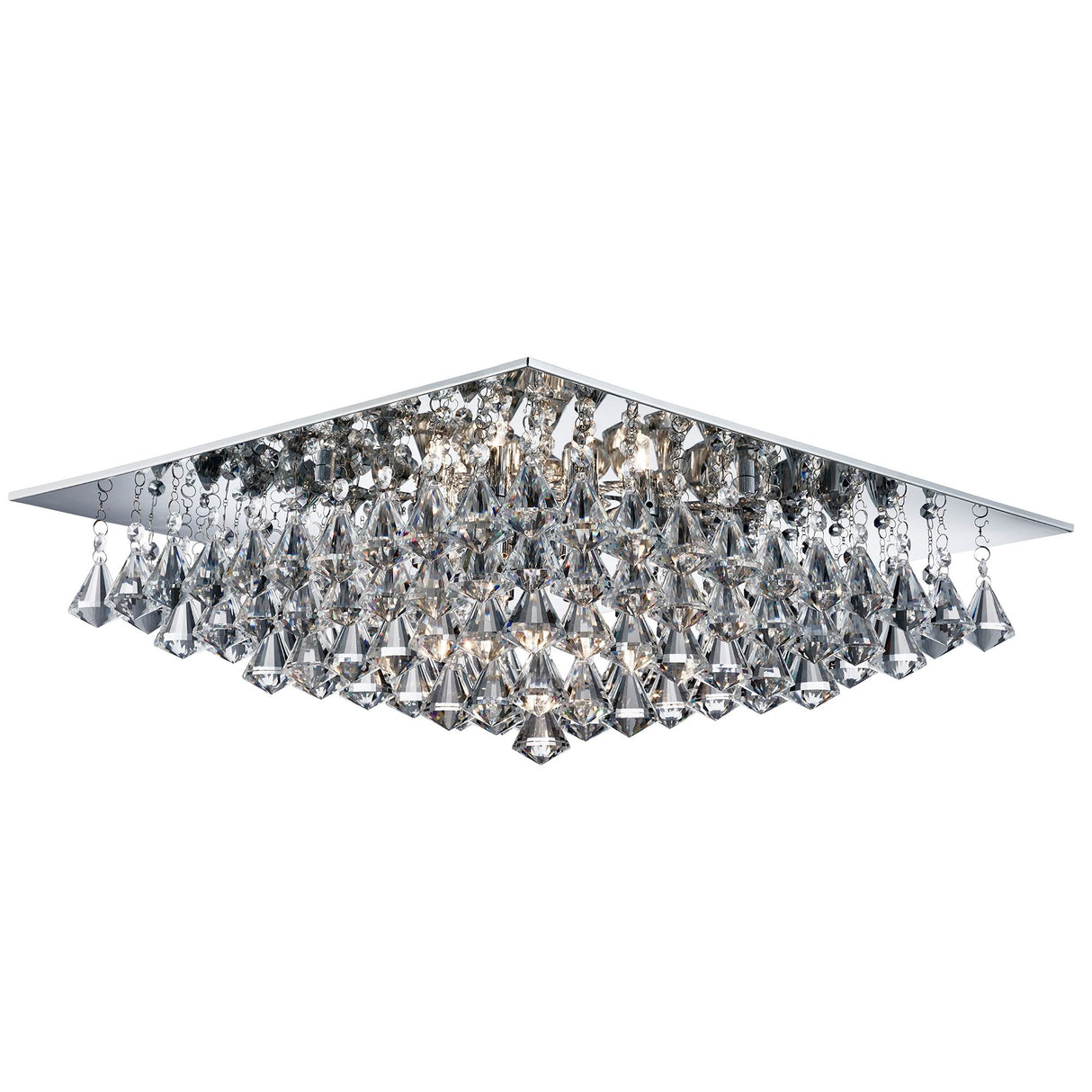 Hanna 8Lt Flush  - Chrome Metal & Clear Crystal