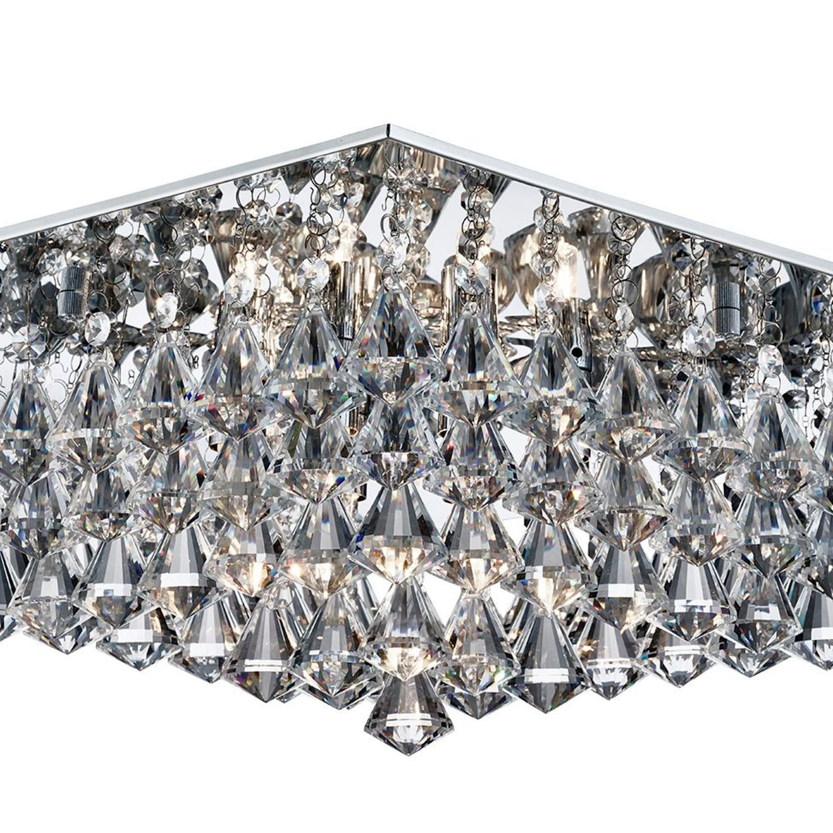 Searchlight Electric Hanna 8Lt Flush  - Chrome Metal & Clear Crystal 7308-8CC