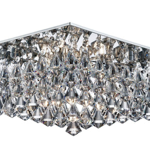 Searchlight Electric Hanna 8Lt Flush  - Chrome Metal & Clear Crystal 7308-8CC