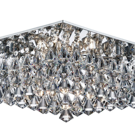 Searchlight Electric Hanna 8Lt Flush  - Chrome Metal & Clear Crystal 7308-8CC